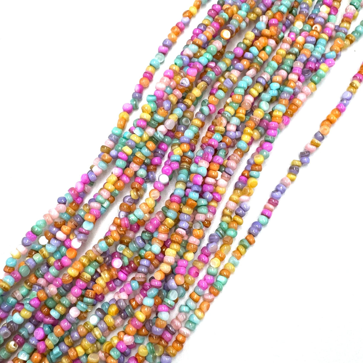 Auktion S......Shell Perler – Farve Mix, Rondel (1~4,5x4~4,5x2~4,5mm) - Uniq Perler - 121671