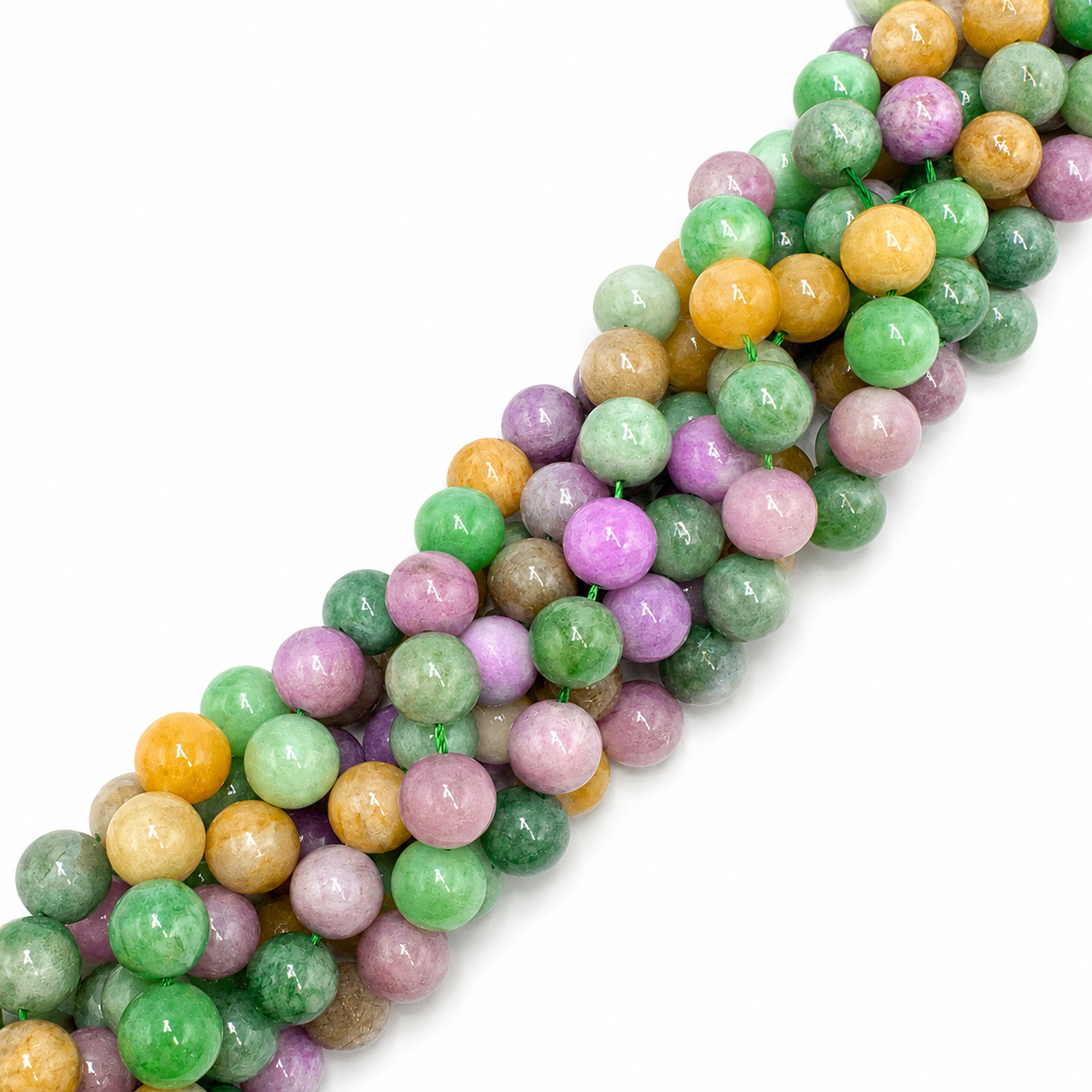 Auktion V.....Kvartsperler – Runde, Farvet Mix (10mm) - Uniq Perler - 115665
