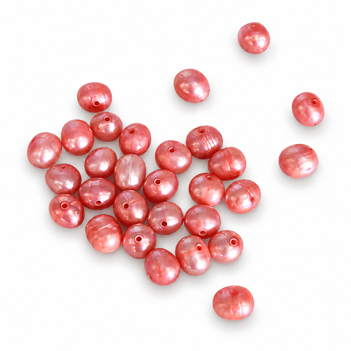 Auktion Y.......Farvet Ferskvandsperle - Rosa,5-6mm (Enkelt Perle) - Uniq Perler - 625543