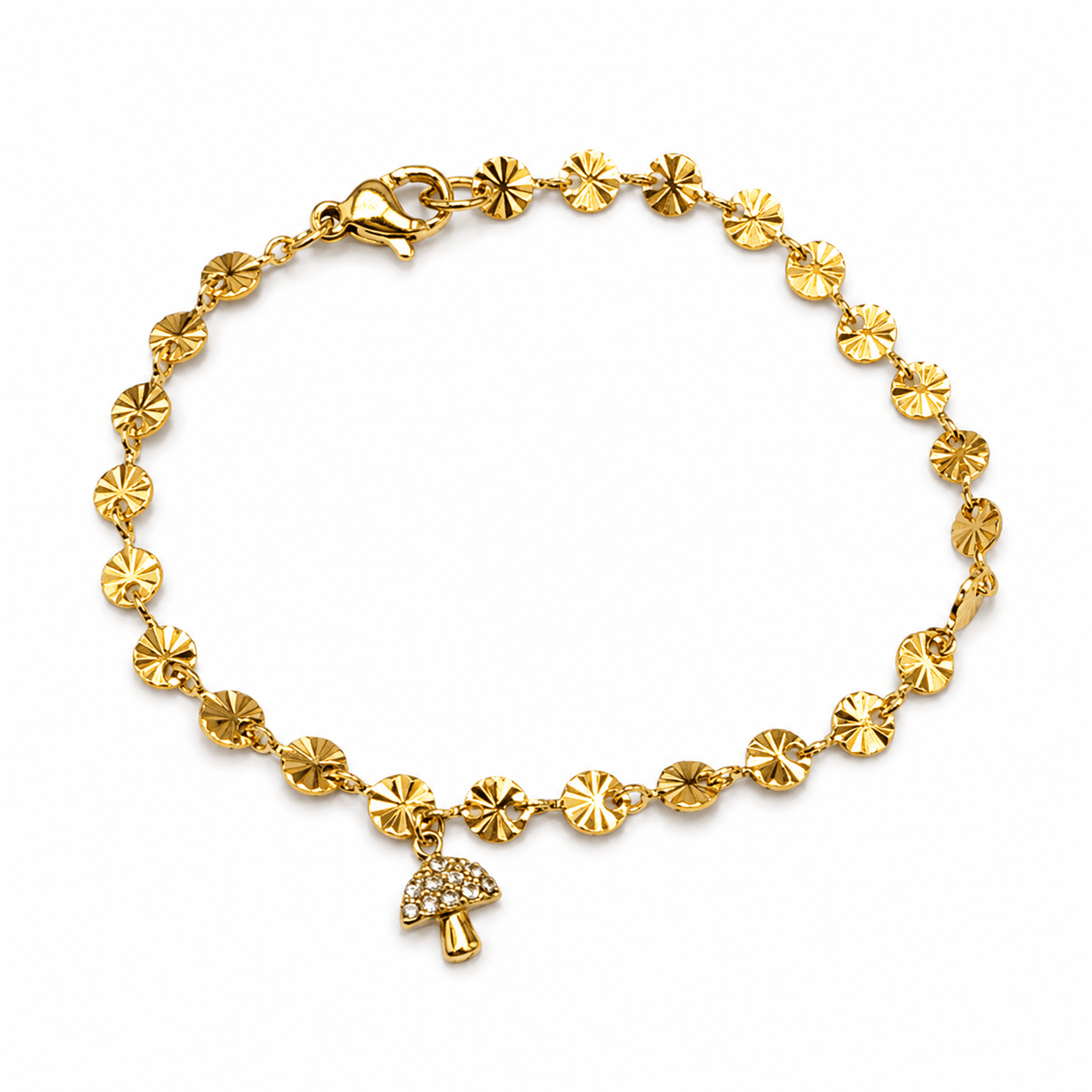 Auktion Y.....Vandfast Svamp Vedhæng Med Zirkonia – 14K Forgyldt Stål (7x7mm) - Uniq Perler - 118912