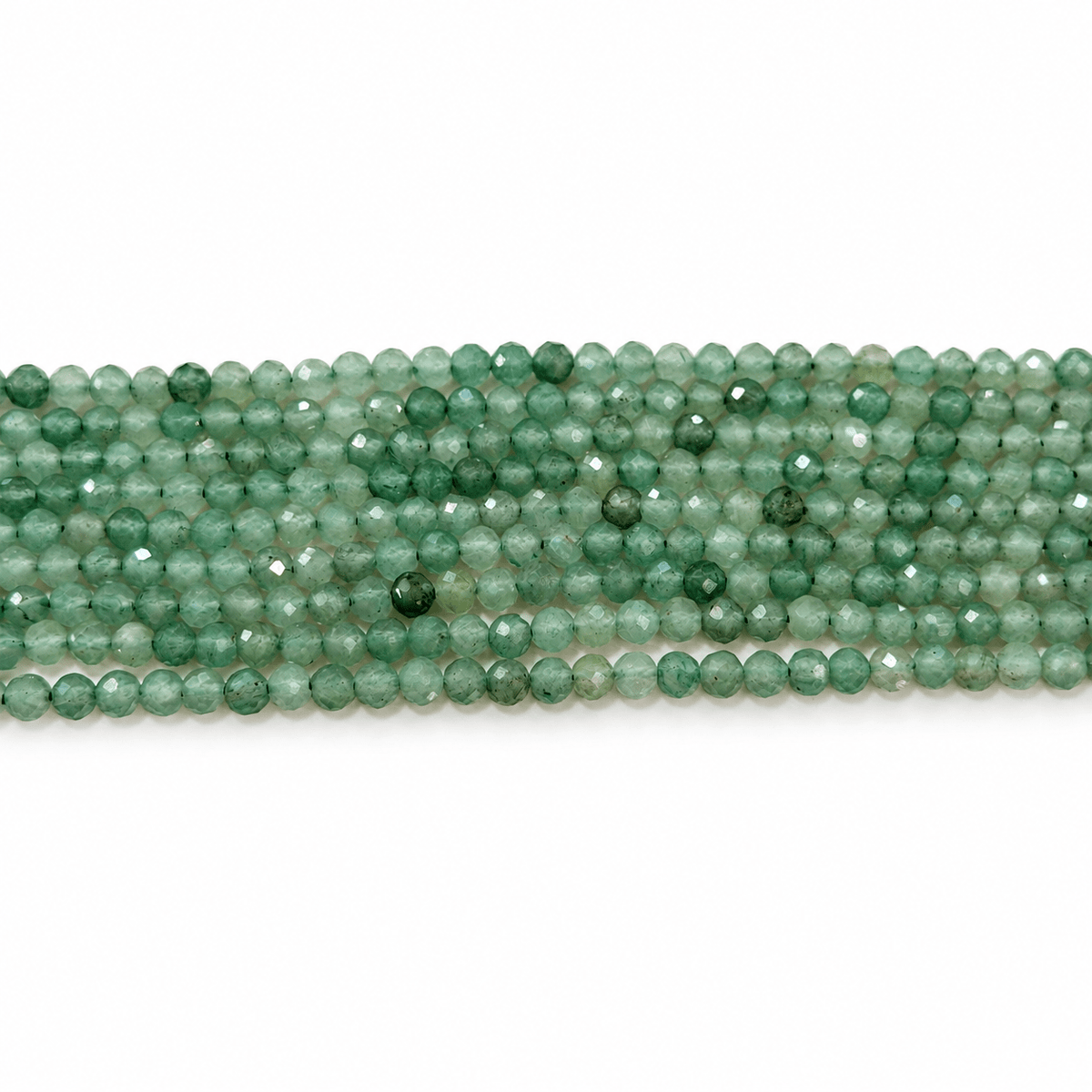 Aventurin Perler – Grøn, Facetterede, Grade A (4mm) - Uniq Perler - 125629
