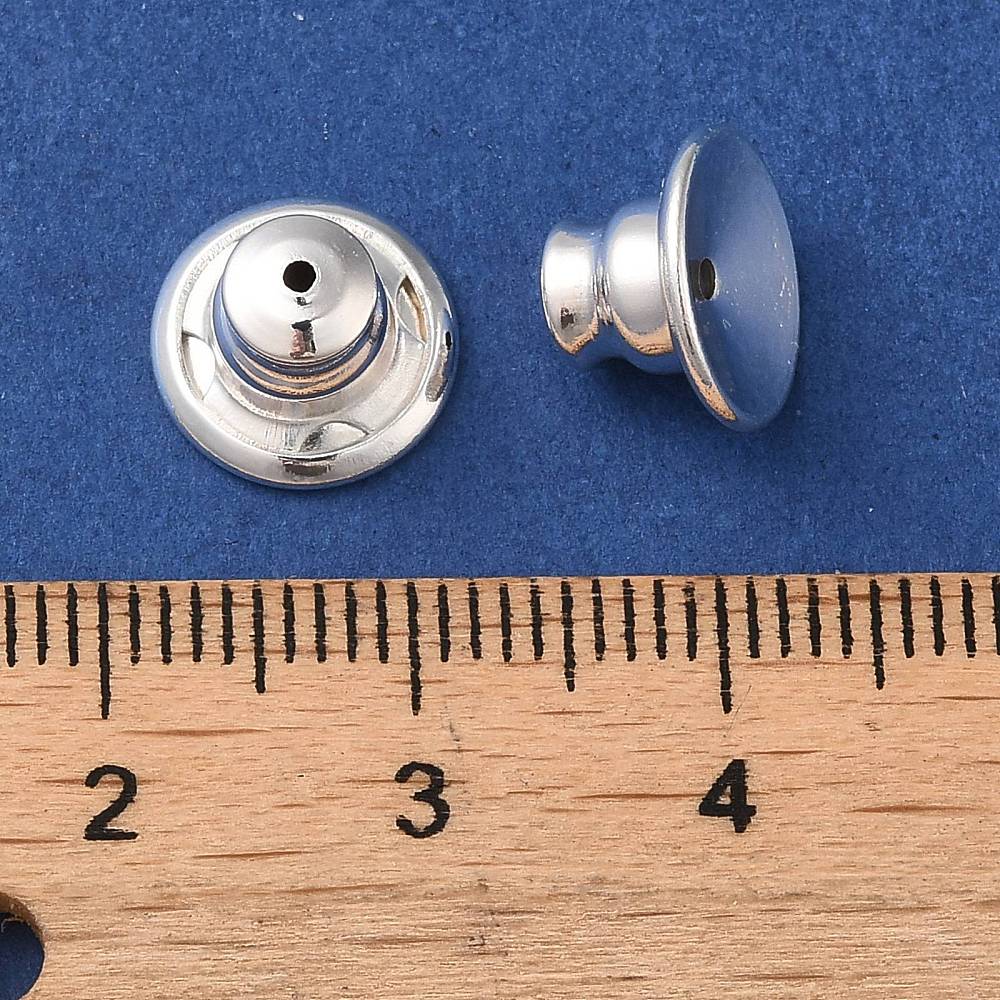 Bagstopper – Langtidsholdbar Sølvbelagt Messing (10x7mm) 6 Stk - Uniq Perler - 119091