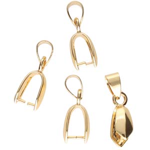Bail Vedhæng Til Halskæde, Forgyldt Messing (20,5x5,2mm, 4 Stk) - Uniq Perler - 0000014883