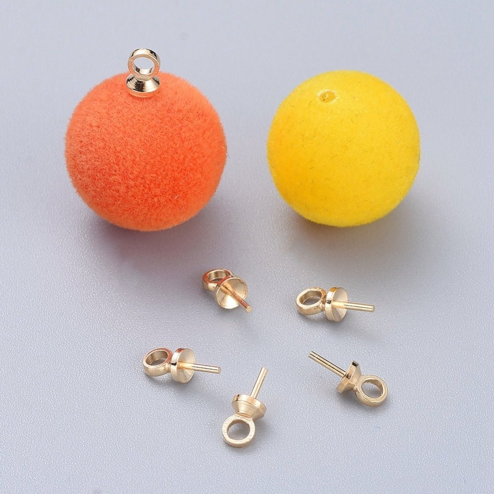 Bails/Stiftøsken – 18K Forgyldt Messing (6,3x3mm) 10 stk. - Uniq Perler - 124566