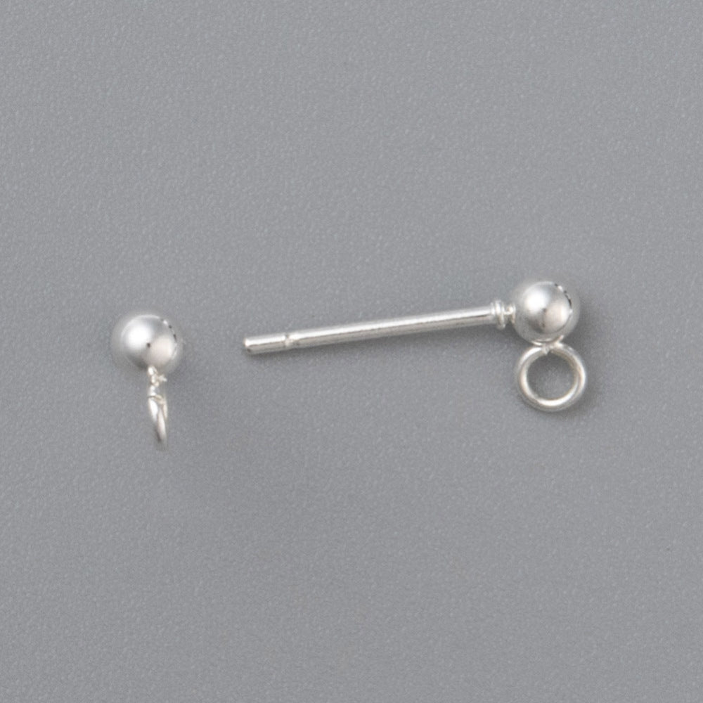 Ball Ohrstecker mit Auge, versilberter Stahl, (16x3mm) - Uniq Perler - 117434