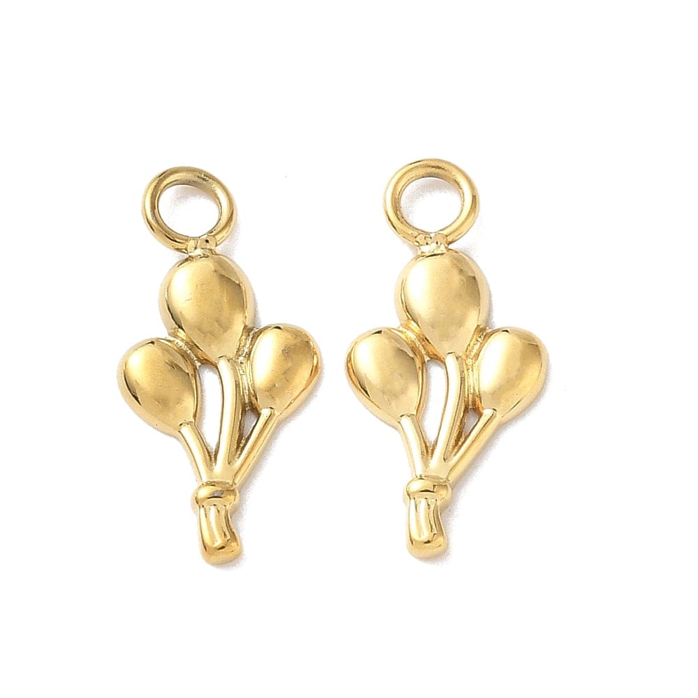 Ballon Vedhæng – 18K Forgyldt Stål (17x8,5mm) - Uniq Perler - 116133