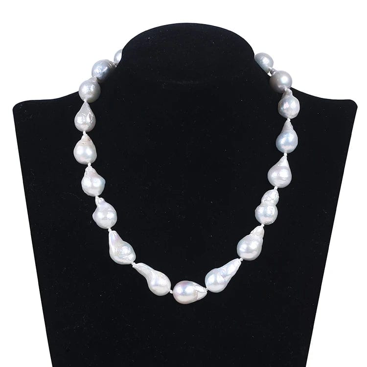 Barok Ferskvandsperler Halskæde – Grade A (12–15mm, 46cm) - Uniq Perler - 7645666