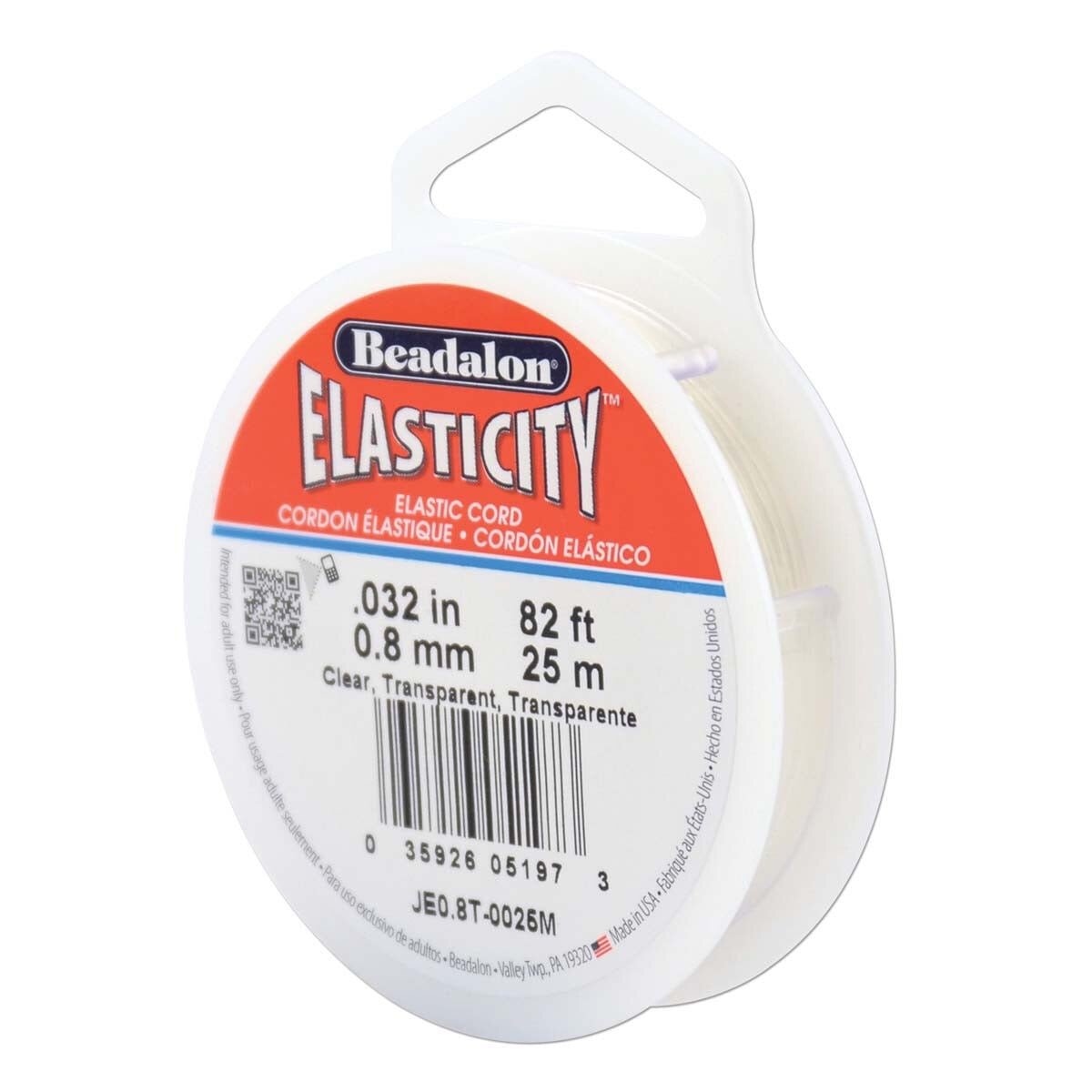 Beadalon Elasticity Elastiksnor 0,8mm(25m) - Uniq Perler - 124348