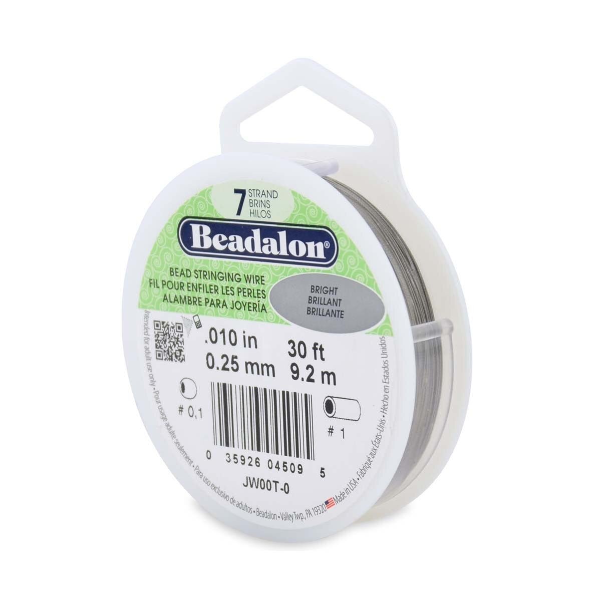 Beadalon Smykkewire 7-Strenget – Stålfarvet (0,25 mm / 9,14 m) - Uniq Perler - 126493