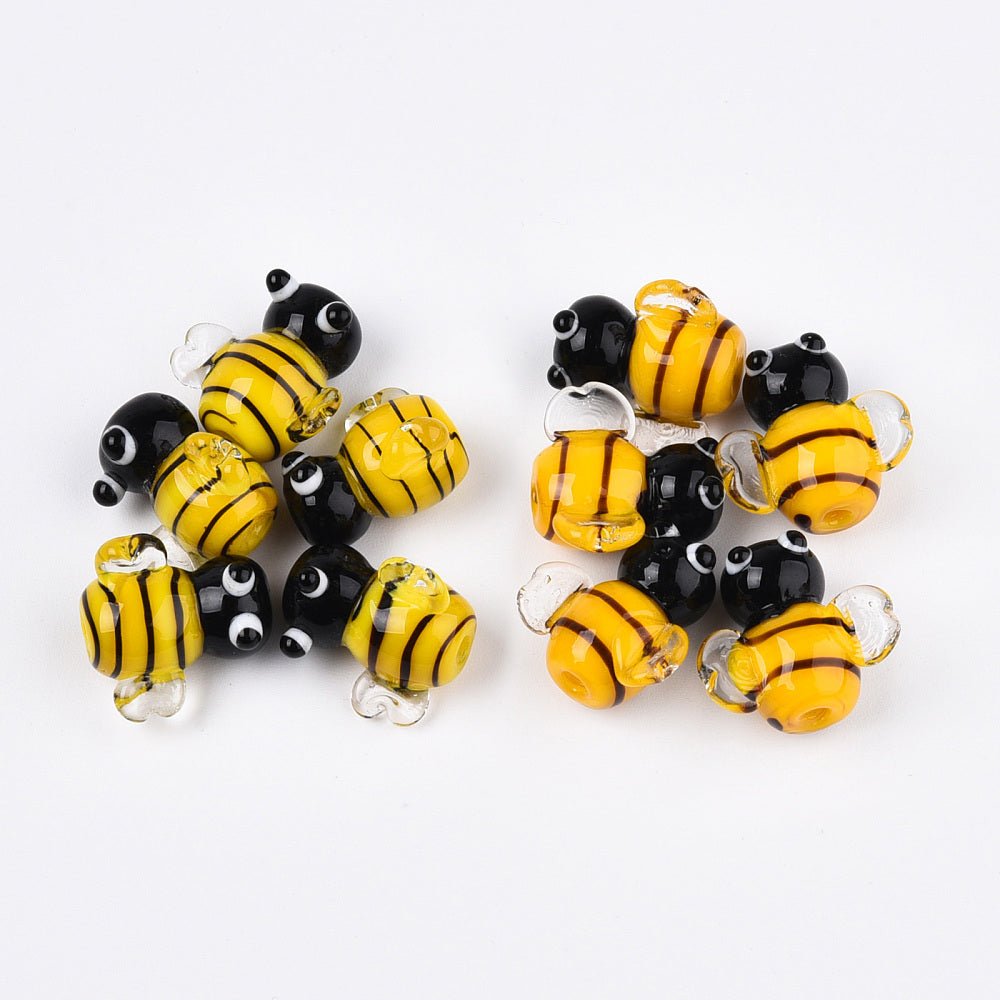 Bier håndlavet glas perler, (15.2~16x14.5~16.5x11.2mm,) 5 stk. - Uniq Perler -