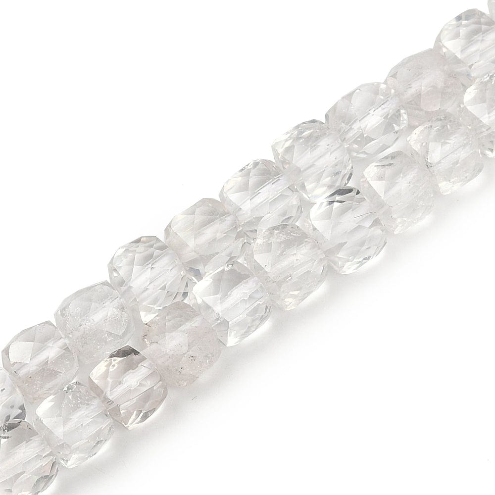 Bjergkrystal – Mange Facetteret Kube Form (6 - 7x6 - 7mm) - Uniq Perler - 115244