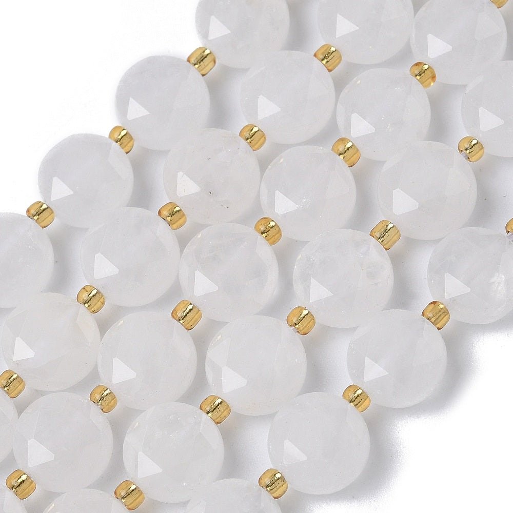 Bergkrystall Perler – Fasetterte Flate Runde (10 - 11mm) - Uniq Perler - 117281