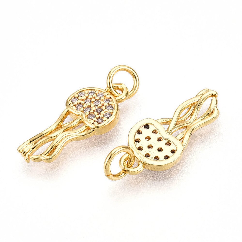 Blæksprutte Vedhæng, 18K Forgyldt, 18x8mm - Uniq Perler - 751842