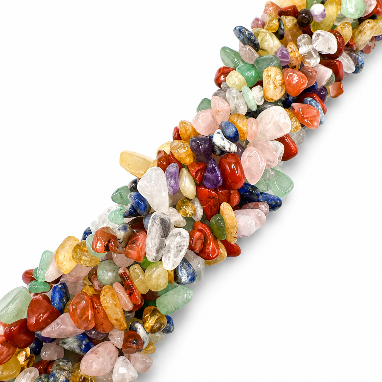 Blandede Naturstens Perler – Chips, Chakra (7x4x2mm) - Uniq Perler - 122495