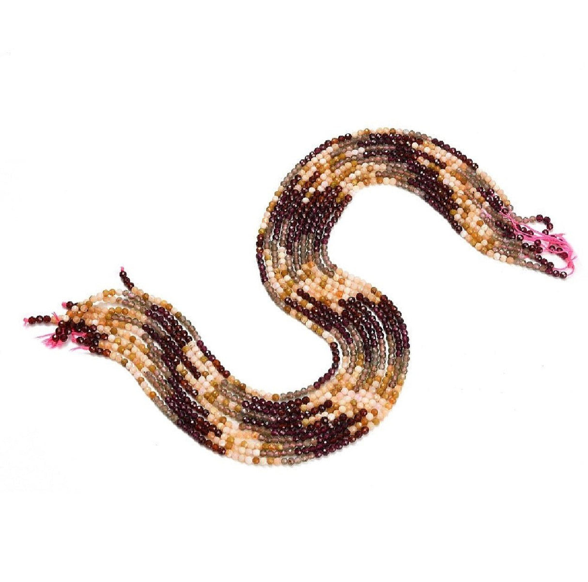 Blandede Naturstens Perler – Gul Opal, Granat og Apatit, Facetterede (3mm) - Uniq Perler - 123846