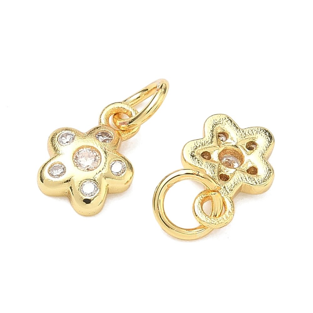 Blomst Vedhæng – Zirkonia Forgyldt Langtidsholdbar (9.5mm) - Uniq Perler - 117699