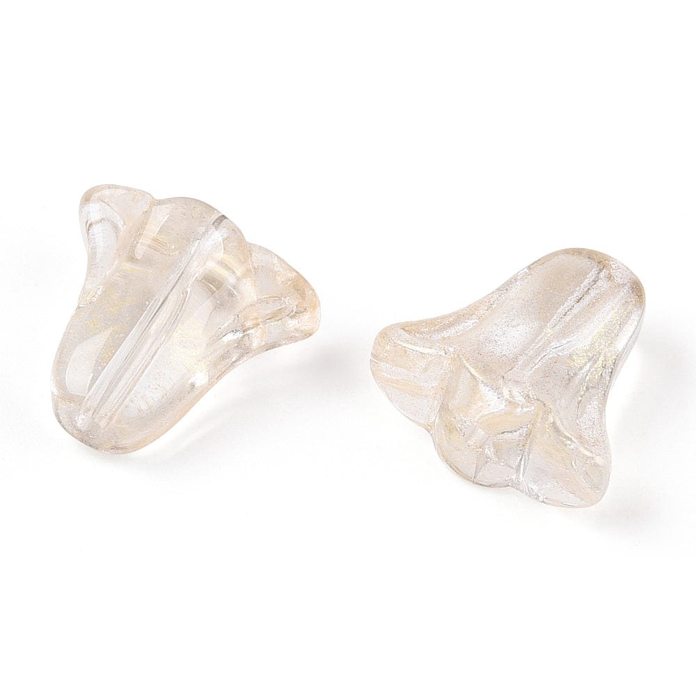 Blomster Glasperler - Klar (10x11x5,5mm) 10 Stk - Uniq Perler - 115877