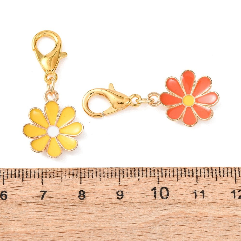 Blomster Maskemarkører – Farve Mix, Emalje Messing (3,4cm) 27 stk. - Uniq Perler - 119331