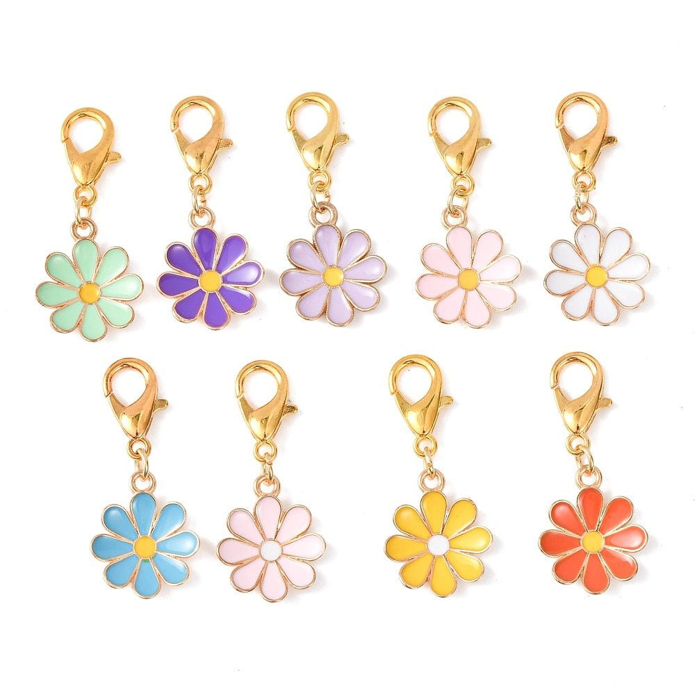 Blomster Maskemarkører – Farve Mix, Emalje Messing (3,4cm) 27 stk. - Uniq Perler - 119331