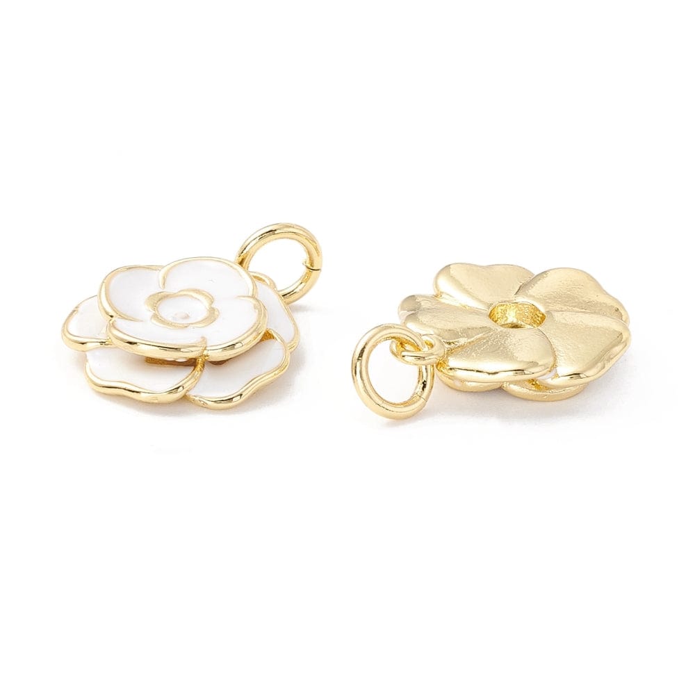 Blomster Vedhæng, 18K Forgyldt, (17x15mm) - Uniq Perler - 114718