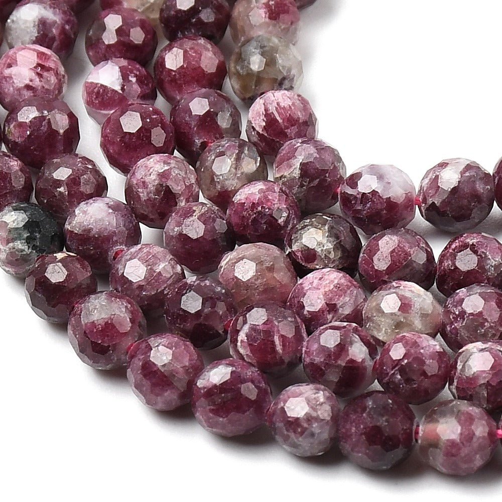 Blossom Turmalin Perler – Fasettert Rund (5–6mm) - Uniq Perler - 117297