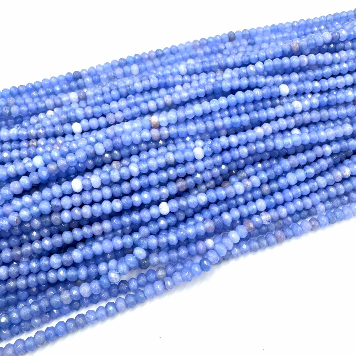 Blue Lace Agat Rondel Perler, (4x3mm) - Uniq Perler - 62288
