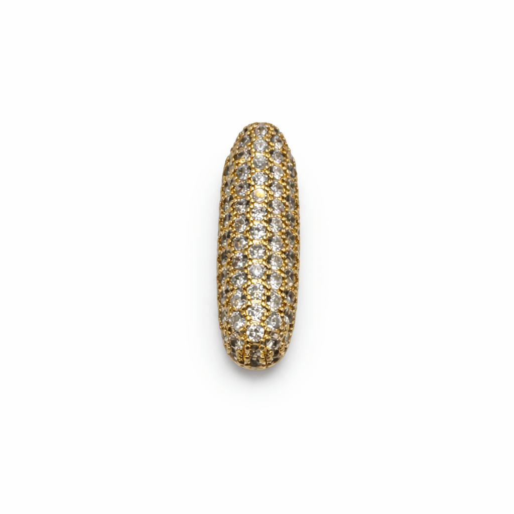 Bogstav Vedhæng Med Zirkonia - Flere forskellige – 18K Forgyldt Messing (22mm) - Uniq Perler - 118312