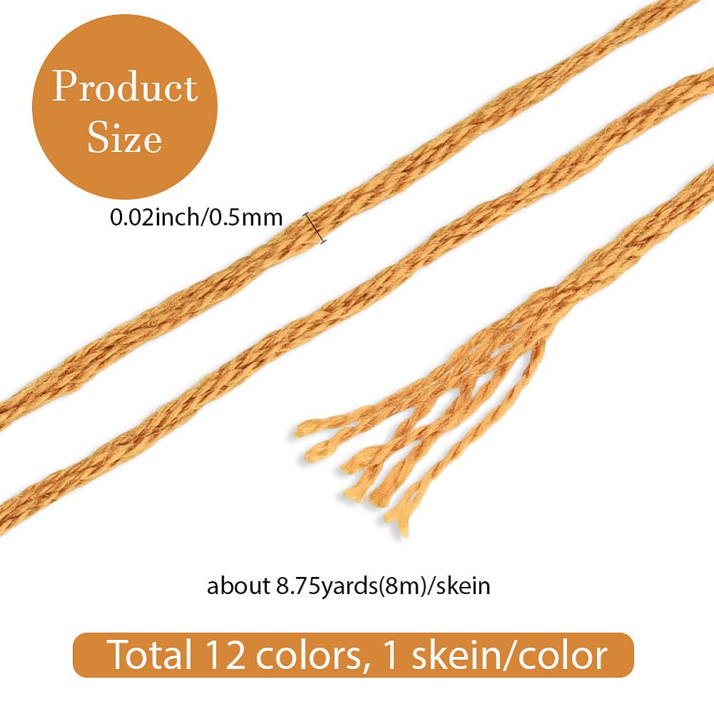 Broderigarn – Gul Gradient, Polyester (0,5mm) 12 Dukker, 8m. - Uniq Perler - 126182