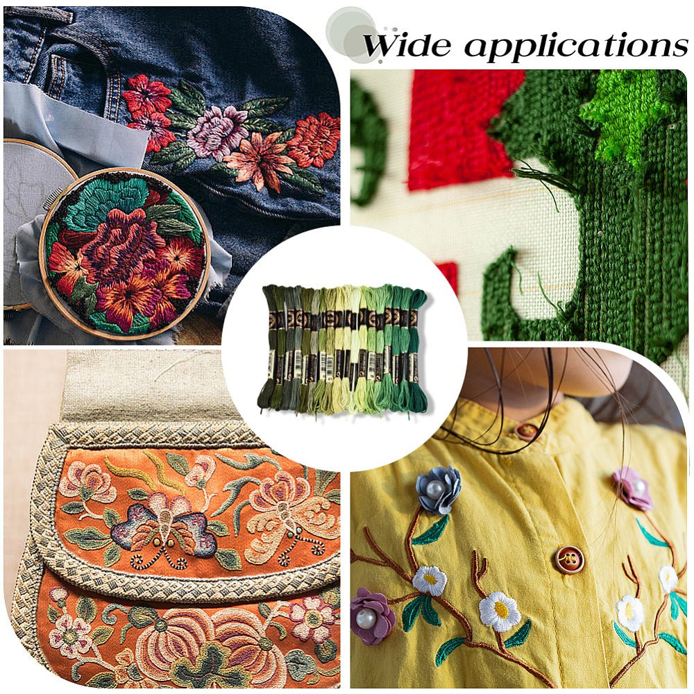 Broderigarn i Polyester – 6 - Trådet, Grøn/lime Gradient (18 Dukker, 8m) - Uniq Perler -