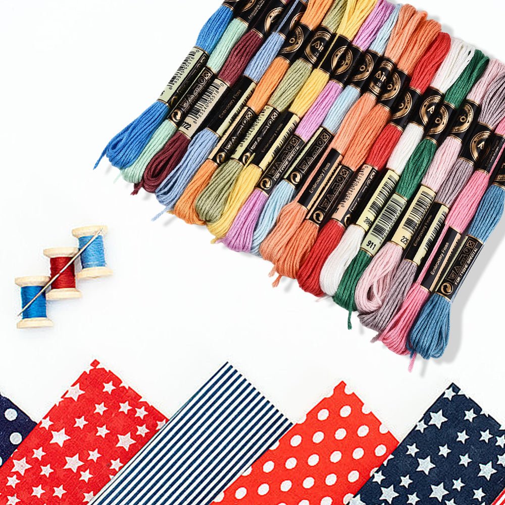 Broderigarn i Polyester – 6 - Trådet, Mix Farver (18 Dukker, 8m) - Uniq Perler -