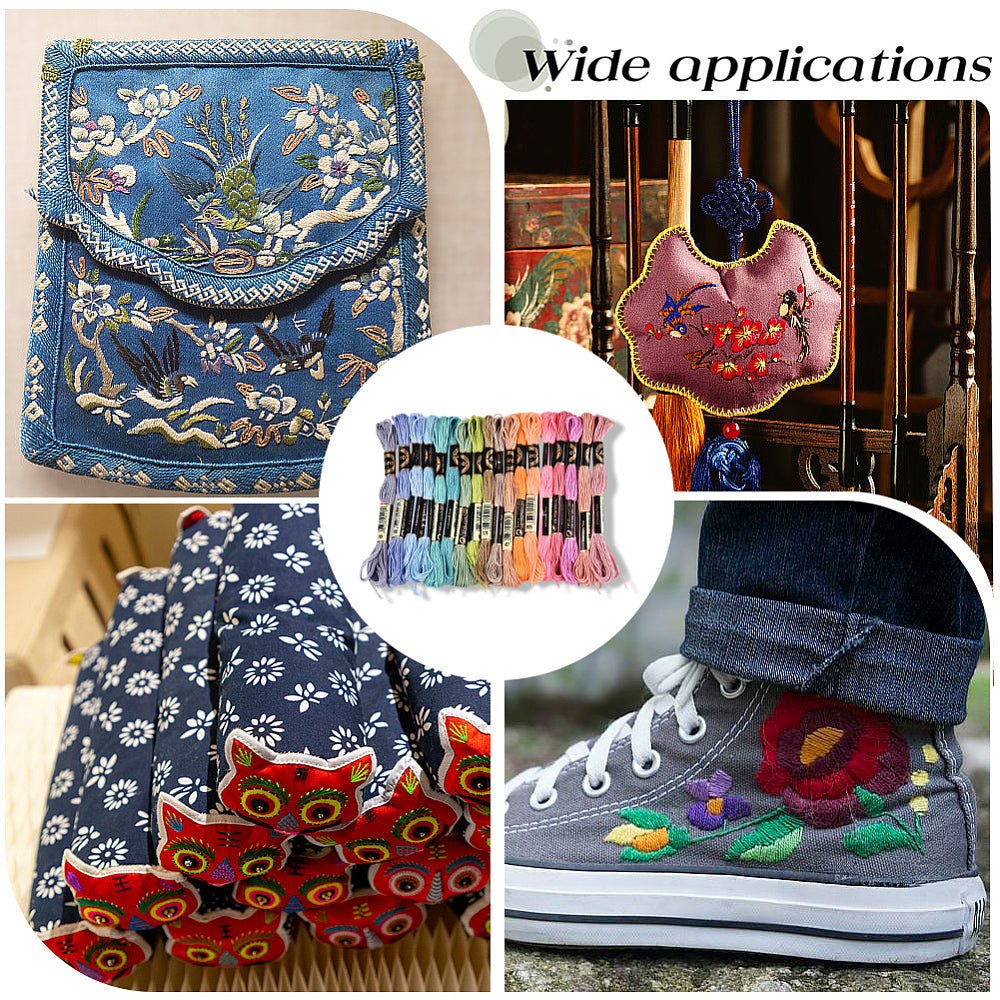 Broderigarn i Polyester – 6 - Trådet, Mix Farver (18 Dukker, 8m) - Uniq Perler -