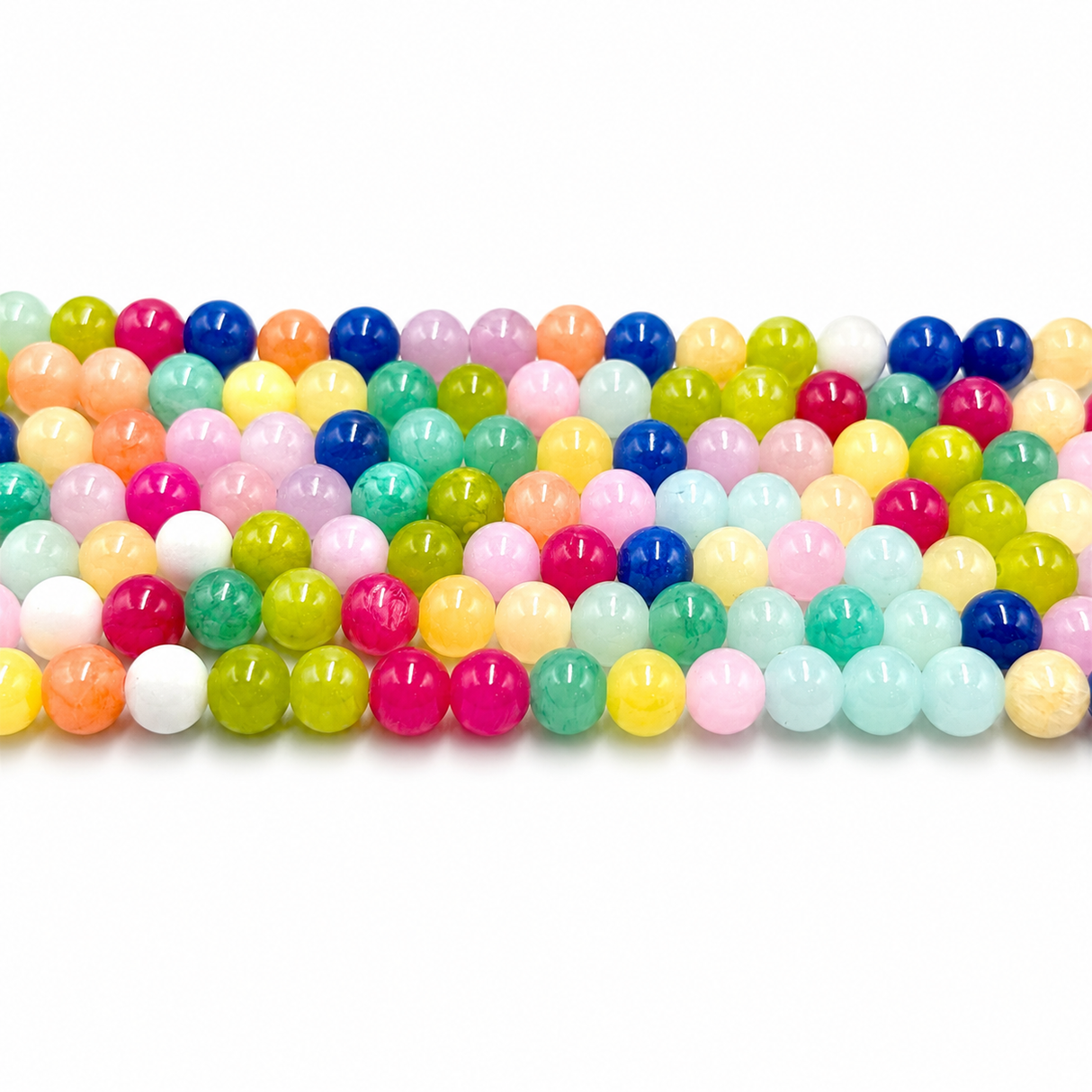 Bubble Gum Jade - Farve Mix, Runde, (6mm) - Uniq Perler - 355847