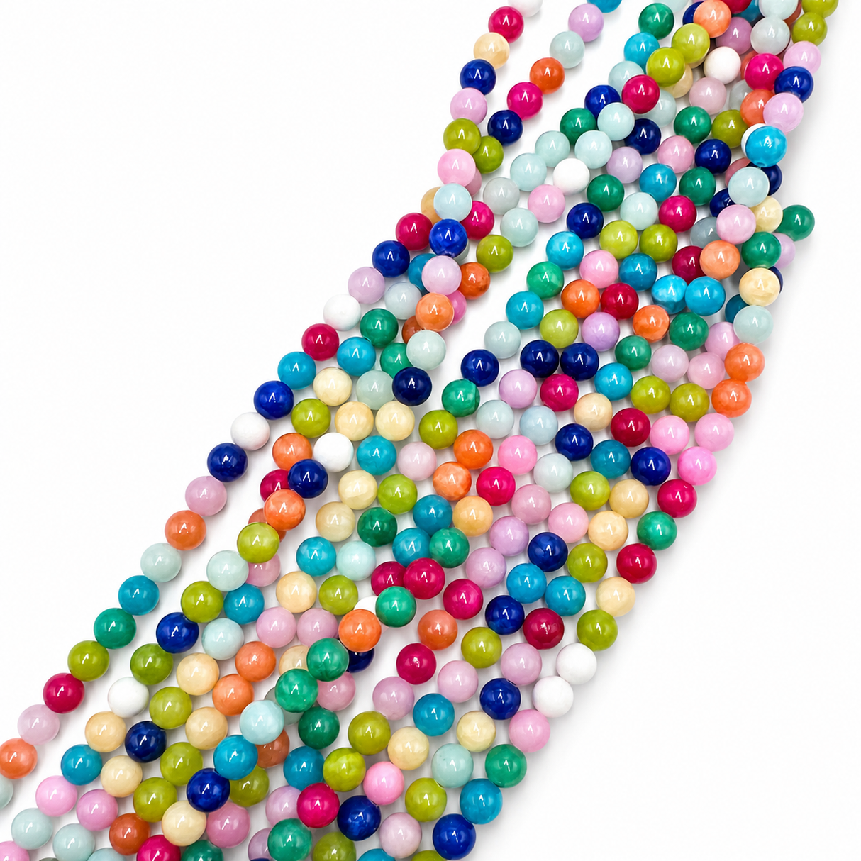 Bubble Gum Jade - Farve Mix, Runde, (6mm) - Uniq Perler - 355847