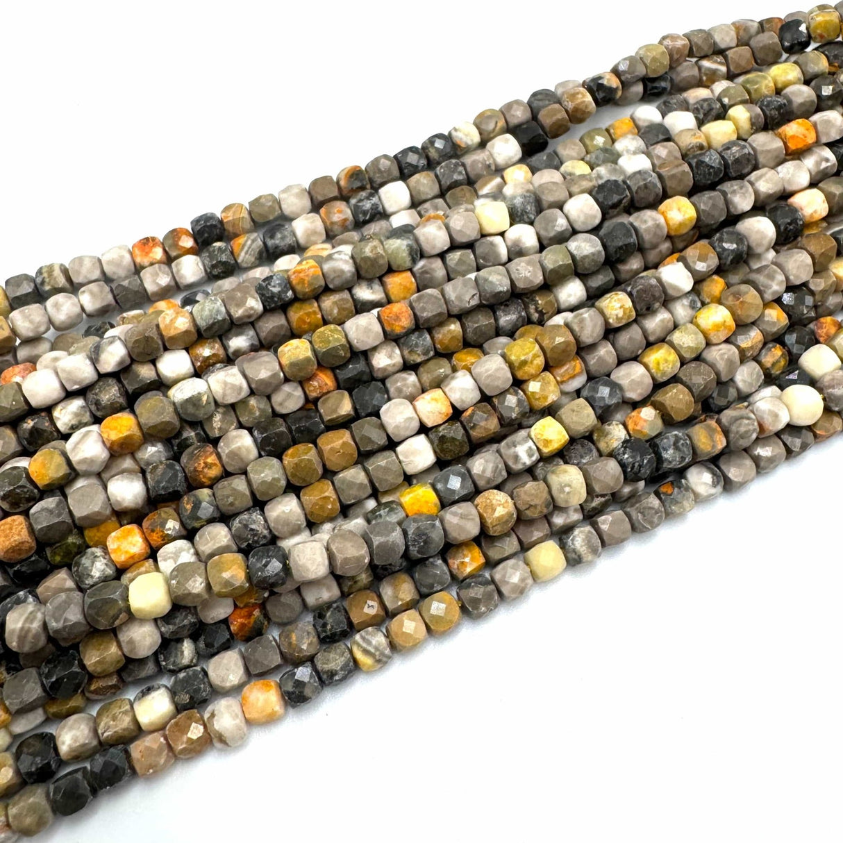 Bumblebee Jaspis – Kubeformet Perler (4x4 mm) - Uniq Perler - 84578945