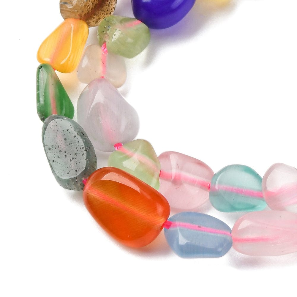 Cat Eye – Farve Mix, Nuggets (4 - 10mm) - Uniq Perler - 115246