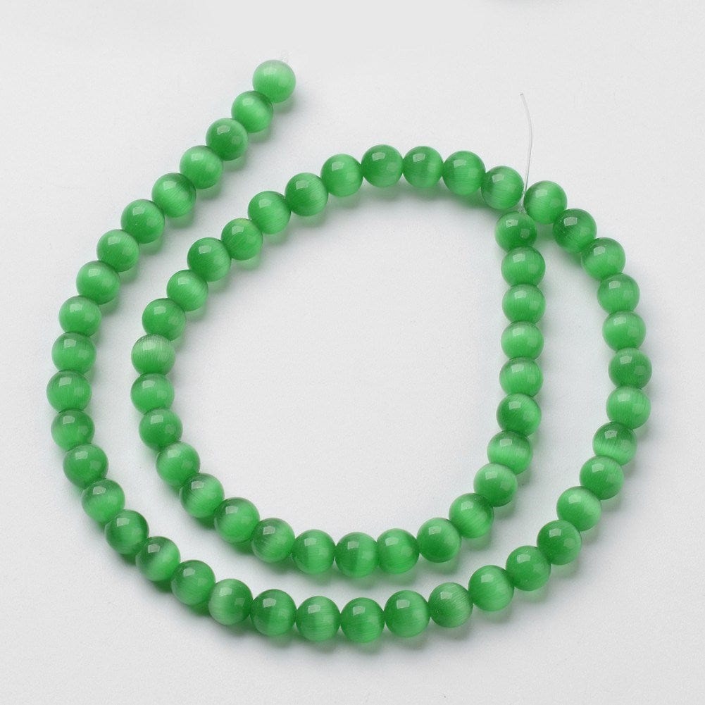 Cat Eye – Grøn (8mm) - Uniq Perler - 0001489592