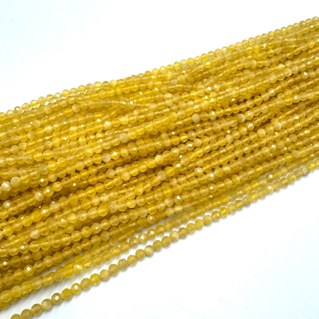 Cat Eye – Gul, Facetteret (3mm) - Uniq Perler - 82689