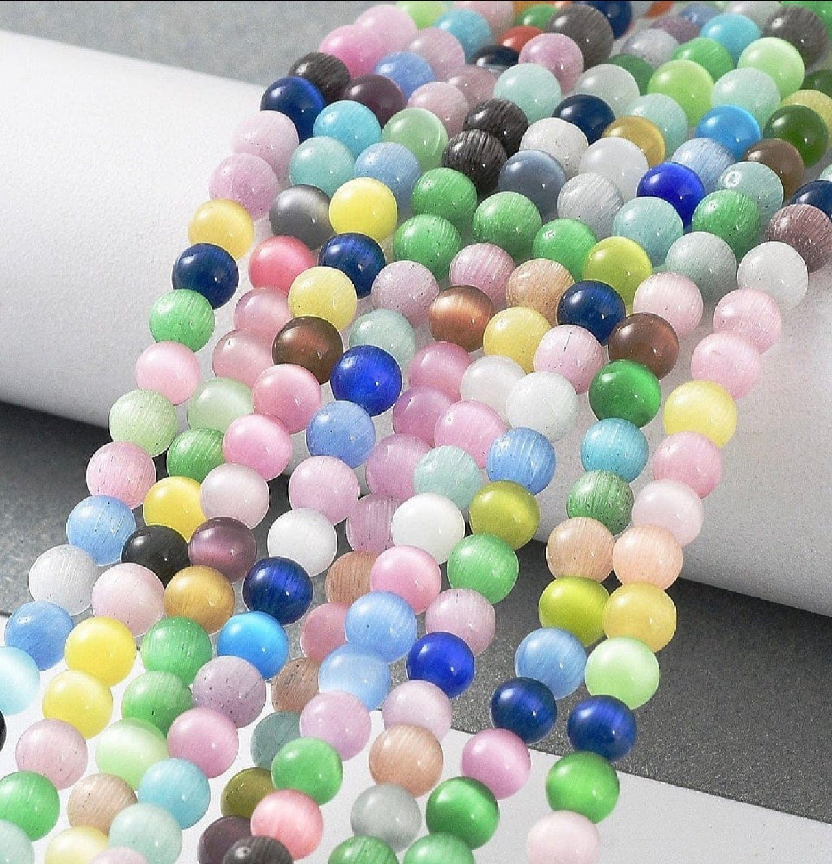 Cat Eye Perler – Farve Mix, Rund (4mm) - Uniq Perler - 111915