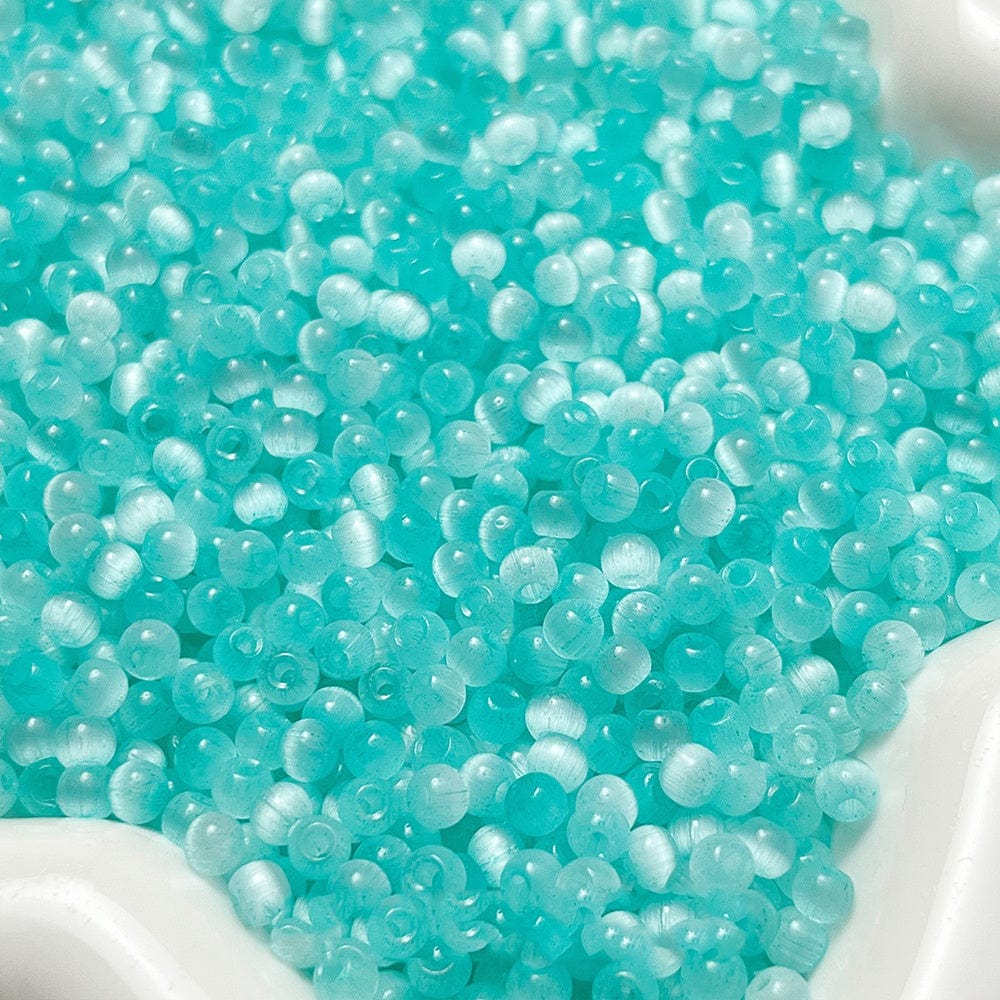 Cat Eye Perler – Grøn, Glas (4x3mm) 150 stk - Uniq Perler - 531081