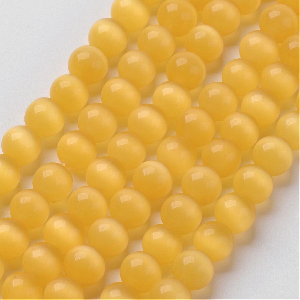 Cat Eye Perler – Gul, Runde (6mm) - Uniq Perler - 123489