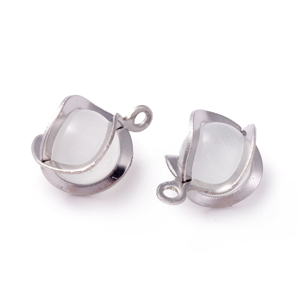 Cat Eye Vedhæng – Rundt, Stål (11,5x8x7mm) - Uniq Perler - 119827