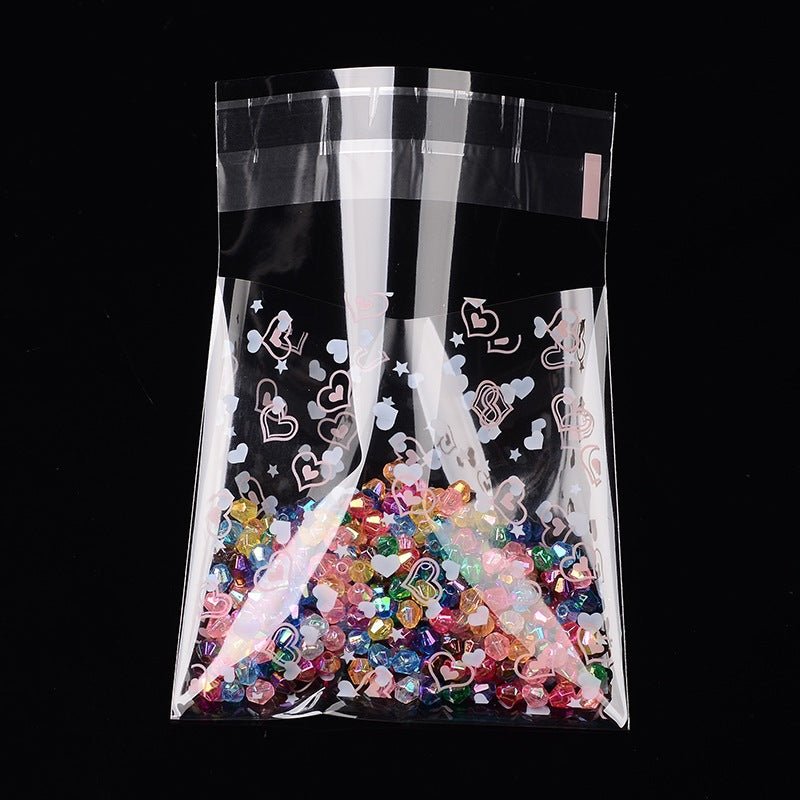 Cellofanposer Med hjerter(10x7cm), 100 Stk - Uniq Perler - 117059