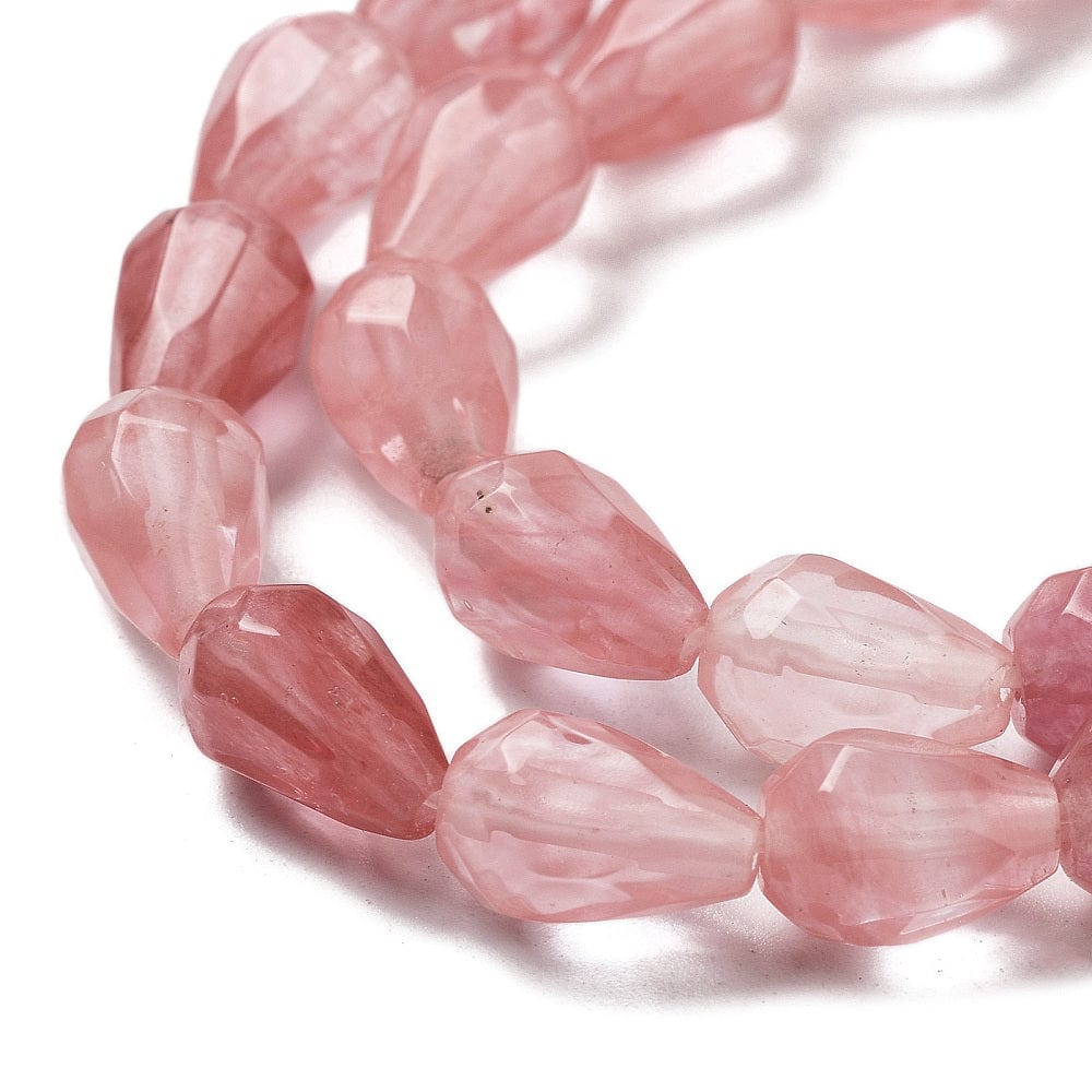 Cherry Kvarts Dråber, 10x7mm - Uniq Perler - 112187
