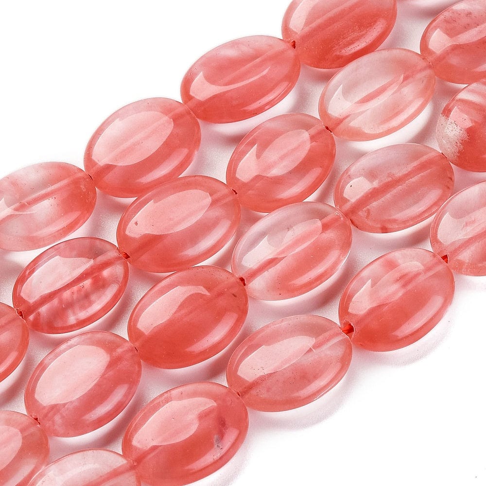 Cherry Kvarts, Ovale, (18x13x6mm) - Uniq Perler - 113873