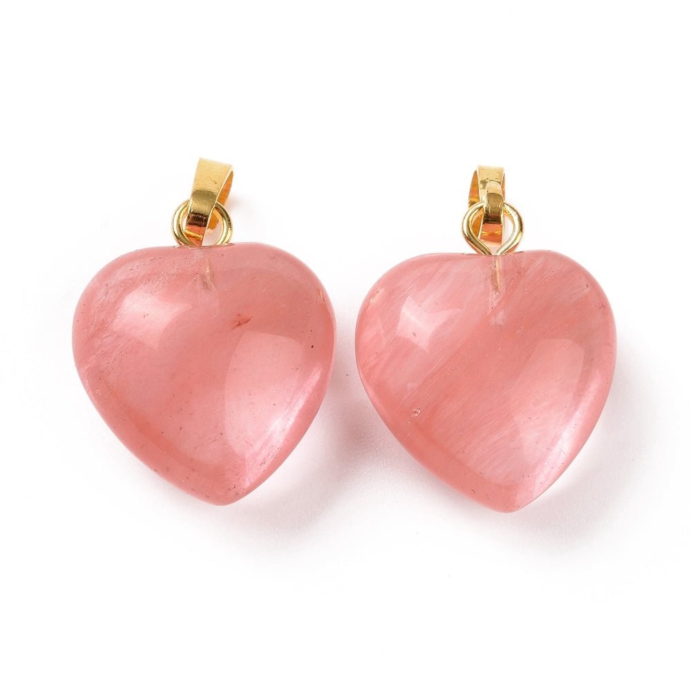 Cherry Kvarts Vedhæng – Messing,(18x15mm) - Uniq Perler -