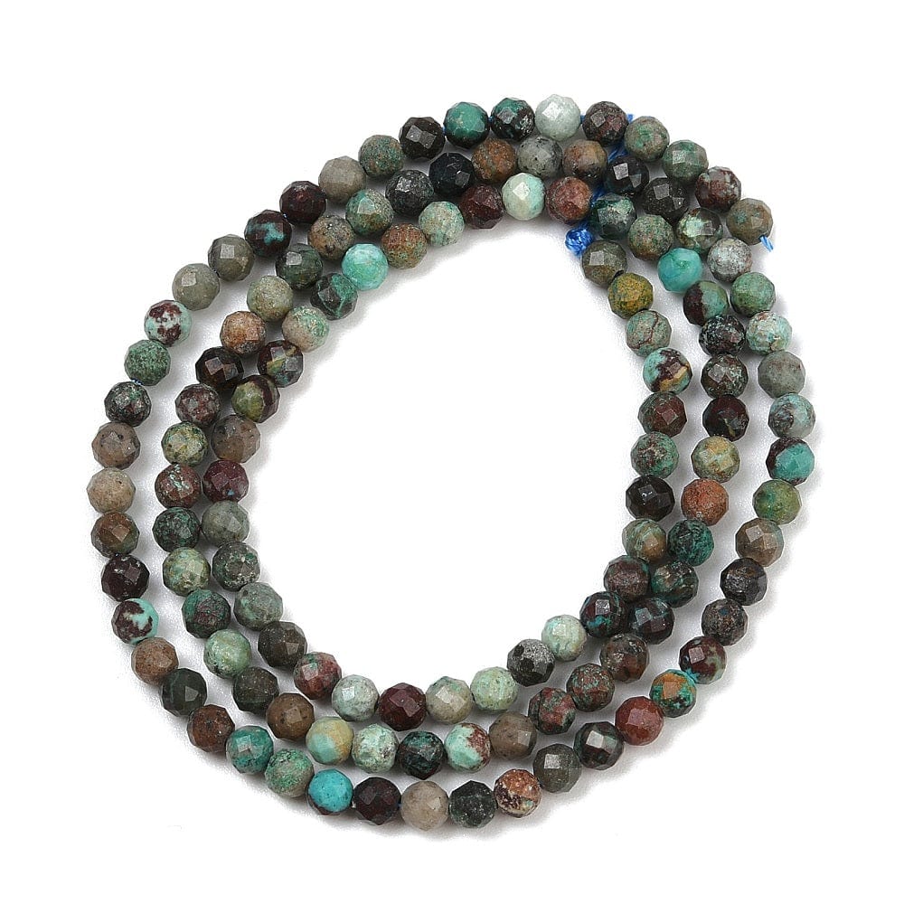 Chrysocolla – Facetteret Runde (3,5mm) - Uniq Perler - 115064