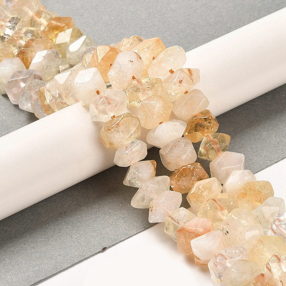 Citrin Perler – Facetterede (8x10mm) - Uniq Perler - 112381