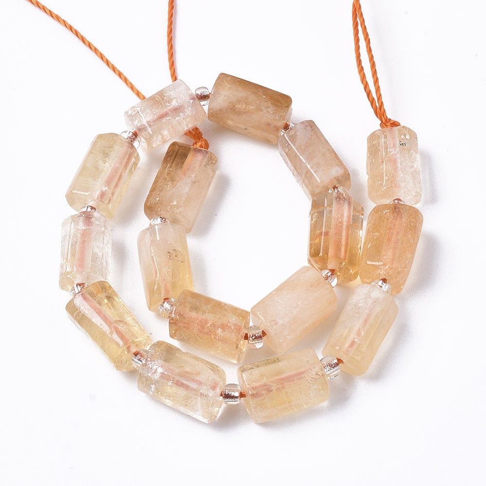 Citrin Perler – Tøndeformede (8x11mm) - Uniq Perler - 111846