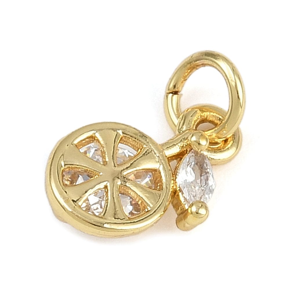 Citron Vedhæng Med Zirkonia - Langtidsholdbar Forgyldt (8x12mm) - Uniq Perler - 115808