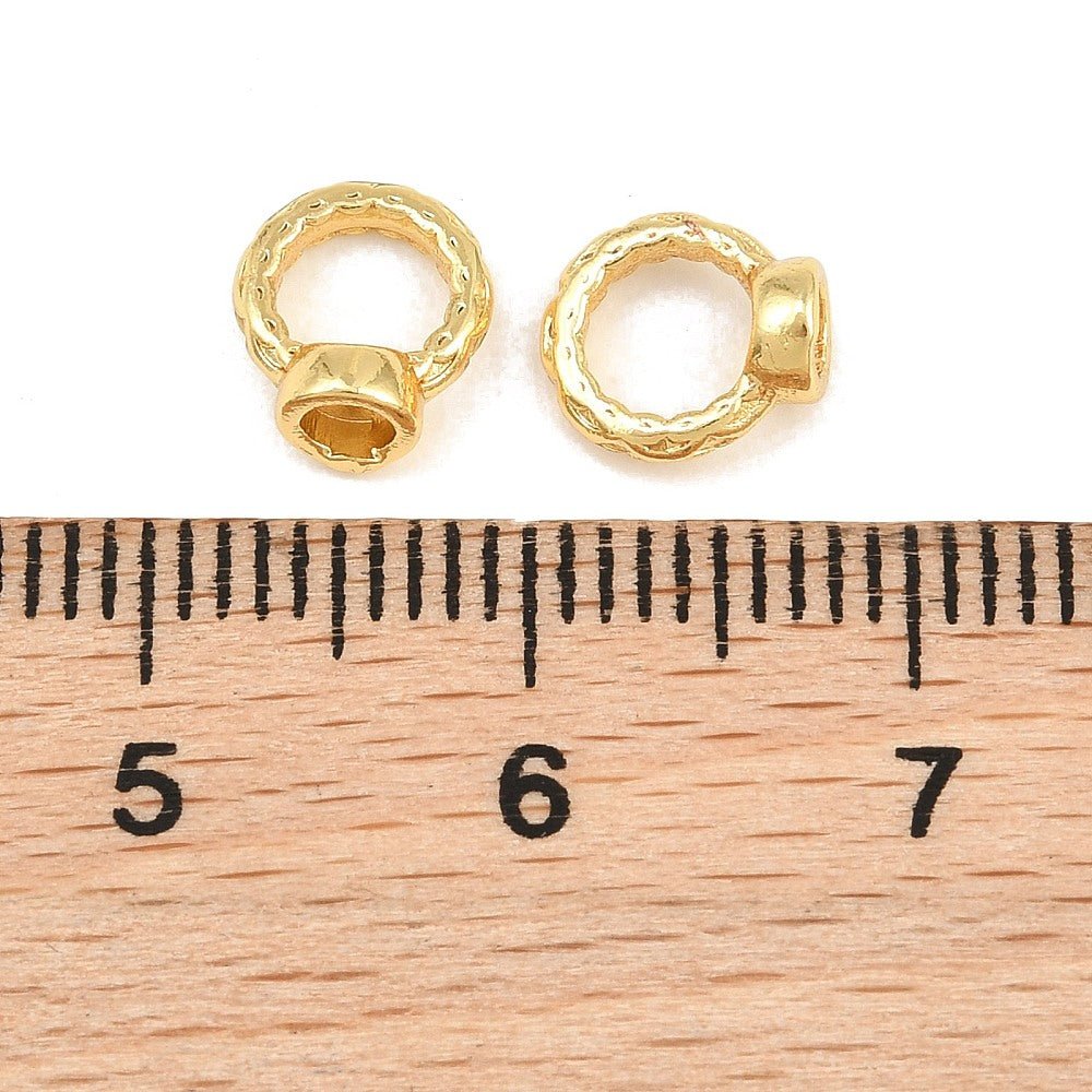 Connector Ring – Langtidsholdbar 18K Forgyldt Messing (8x7x4mm) 10 stk. - Uniq Perler - 126137